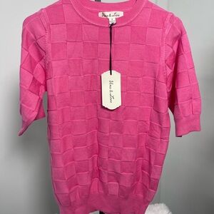 Vine & Love Fuchsia Checkered Top